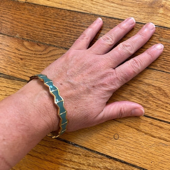 Lanvin Jewelry - Lanvin Gold Tone Enamel Zig Zag Bracelet